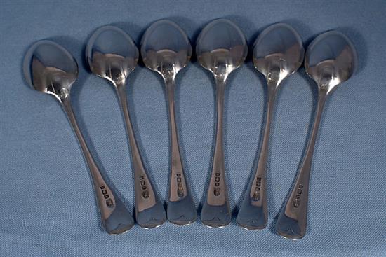 A set of six Victorian silver Old English pattern dessert spoons, Length: 7 ½” Combined Weight: 11.5oz/327grms